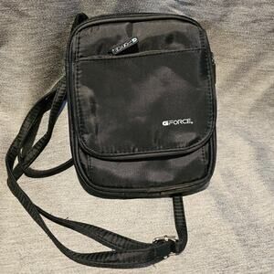 GForce Black Cross Body RFID Blocking Travel Bag Purse w/ Multiple Pockets EUC